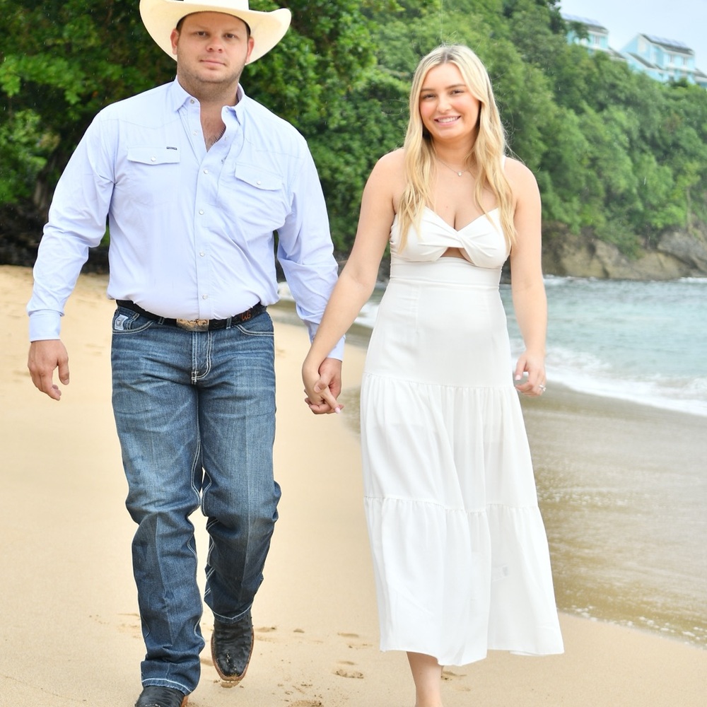 White midi beach dress